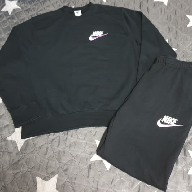 나이키 프렌치테리 풀오버 퍼플스우시 빅로고 스웨트 셋업 (XL)