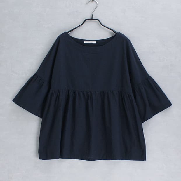 E.m.m.M linen / cotton gather top S5829