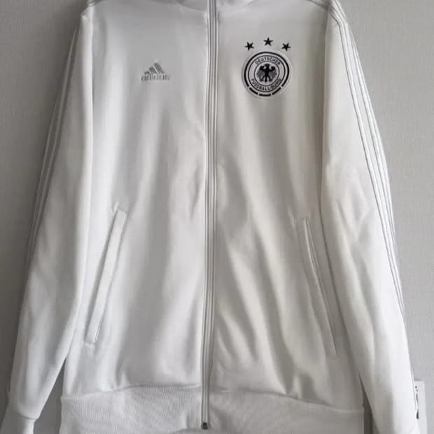 아디다스 희귀 대장급 독일 화이트 실버 트랙탑 저지 져지집업 105/XL