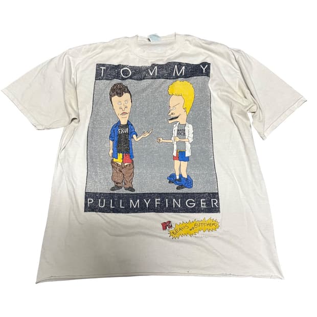90s 빈티지 비비스앤벗헤드 타미힐피거 패러디 티셔츠 XL