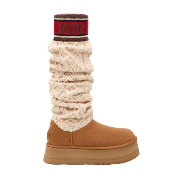 새상품)어그 클래식 스웨터 레터 톨 부츠 체스트넛w7