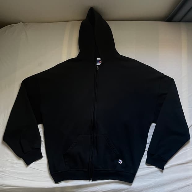 90s 빈티지 러셀 후드집업 블랙