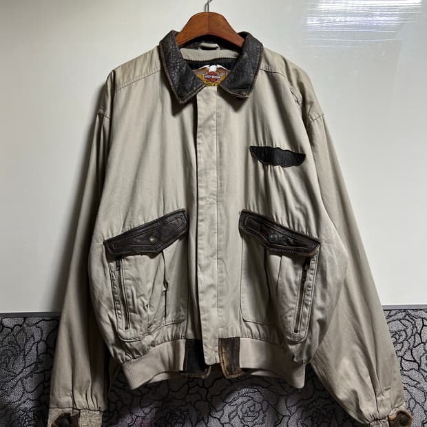 할리데이비슨 봄버 자켓 베이지 자켓