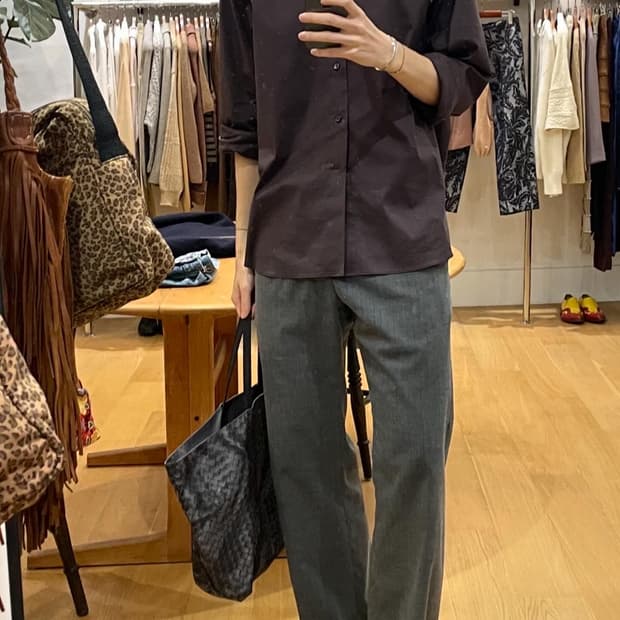 3) 머듈 슬랙스 스트라이프 그레이