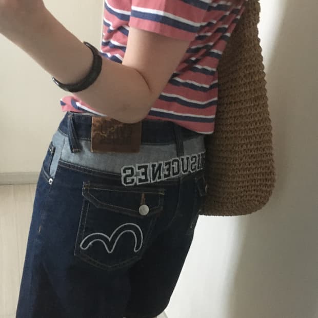 Evisu denim shorts
