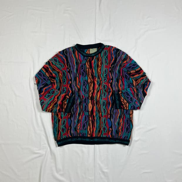 90’s 쿠지 coogi 기하학 케이블 니트