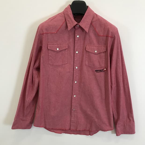 ELEMENT skateborad 00s Y2K 웨스턴 스냅셔츠 [L]