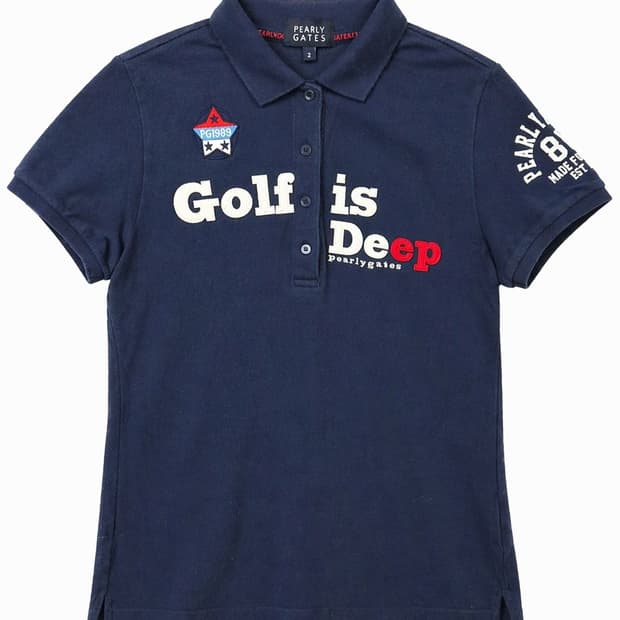 PEARLY GATES 네이비 골프웨어 폴로티 사이즈 2