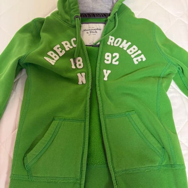 아베크롬비 연두색 후드집업 s