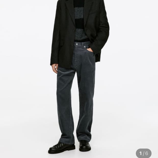 아르켓 루즈핏 코듀로이 트라우저 다크그레이 50