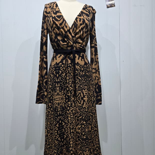 막스마라 레오파드 랩 스타일 롱 원피스