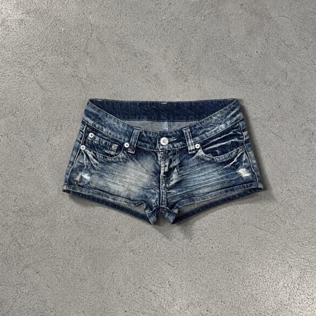 아카이브엑스 y2k 워싱 마이크로 데님 쇼츠
