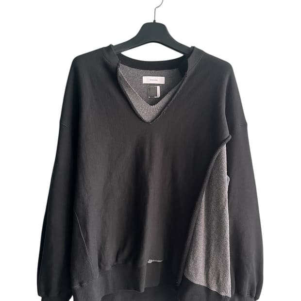 [5] 파세타즘 이중레이어드 스웻셔츠 블랙그레이