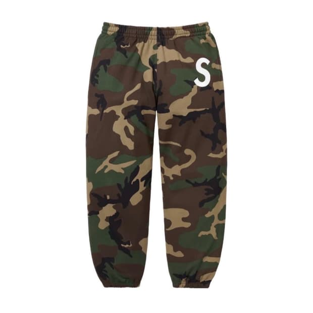 슈프림 S 로고 스웨트팬츠 우드랜드 카모 - 25FW