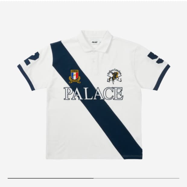 palace 25ss 팔라스 지저 폴로 화이트 네이비 M