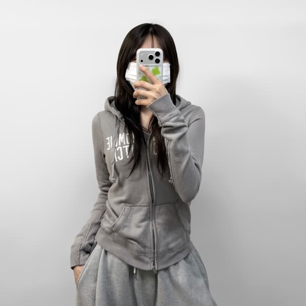 아베크롬비 스펠 로고 후드집업 모스그레이