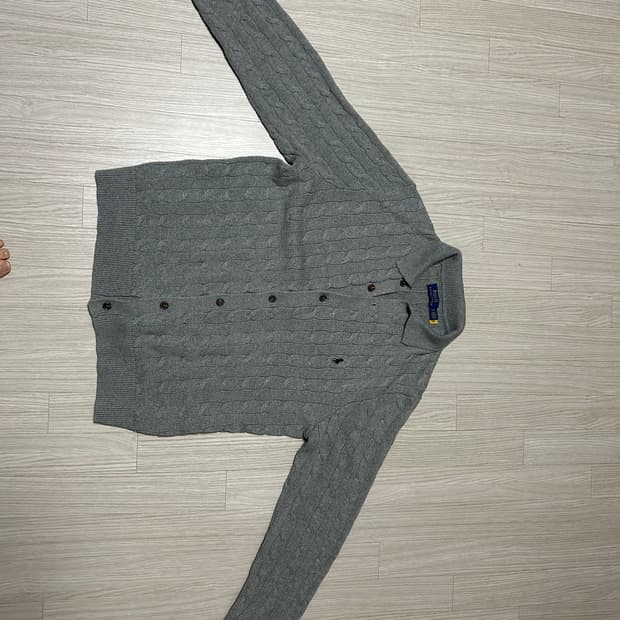 폴로 랄프 로렌 와플 가디건 그레이 L