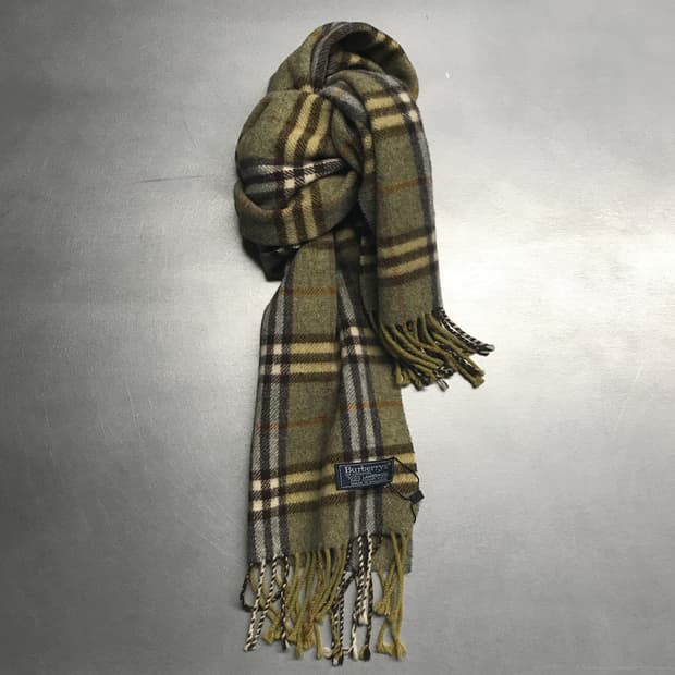 버버리 정품 램스울 머플러 그린