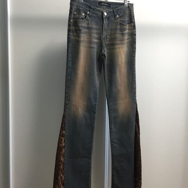 오네갸루 00‘s Gold Stud Leopard Pants 