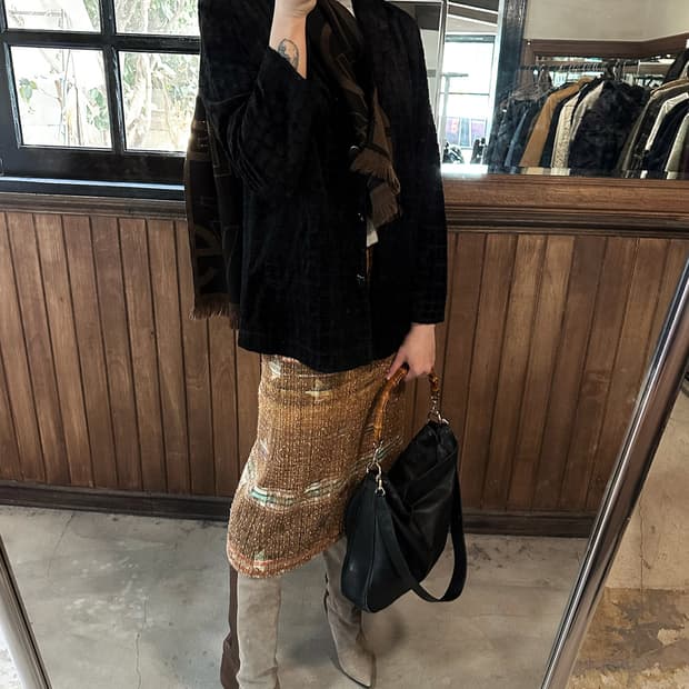 JPV fur trimming velvet jacket