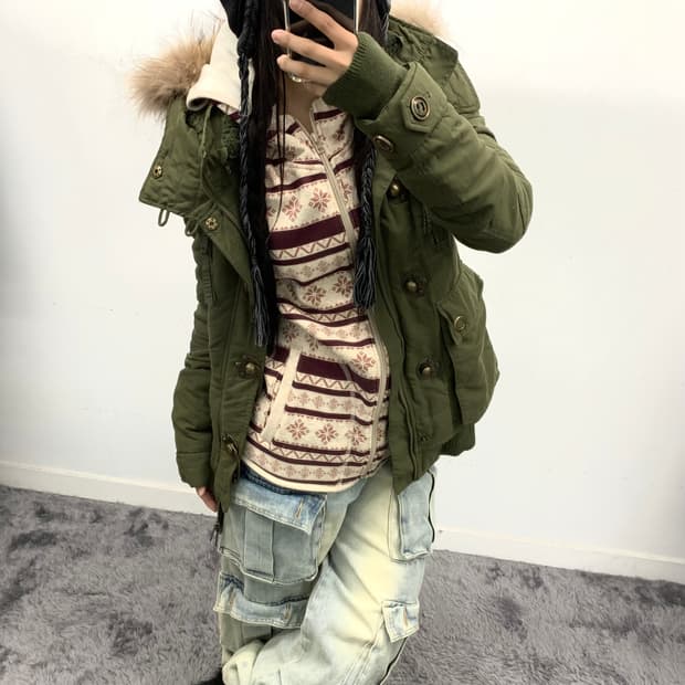 노르딕 기모안감 후드집업