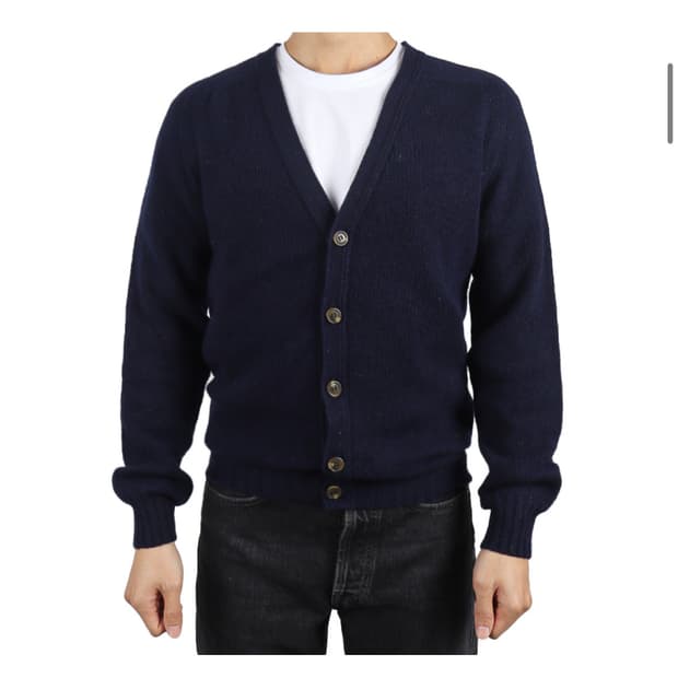 할리오브스코틀랜드 울 가디건 네이비