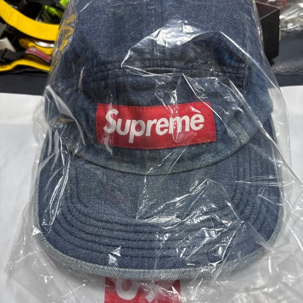 슈프림 박스로고 데님 캠프캡 18ss