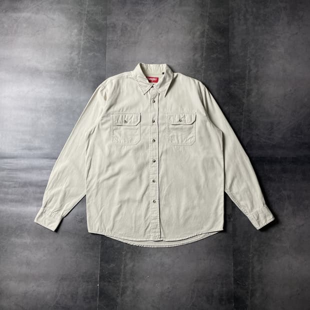 WRANGLER 랭글러 빈티지 아이보리 코튼 셔츠 A00588