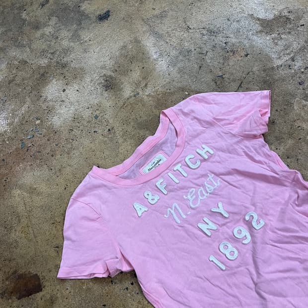 아베크롬비 딸기우유 핑크 딱붙 반팔