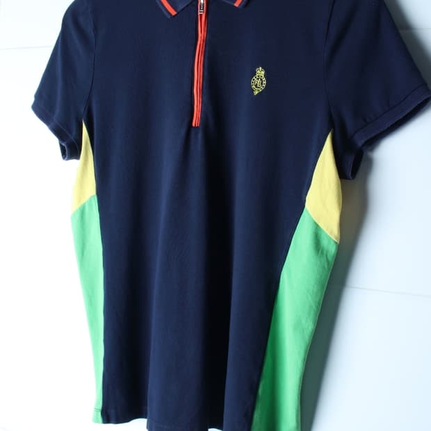 W(L-XL) 폴로 랄프로렌 반팔 카라 티셔츠 반집업 배색-H36570