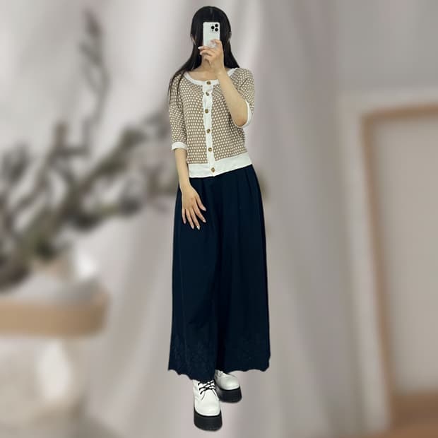 패턴 썸머 가디건
