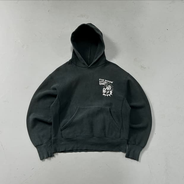 90s 페이딩 프린팅 스웻 후디 