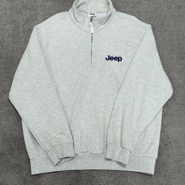 (XL) JEEP 지프 하프집 맨투맨 멜란지그레이
