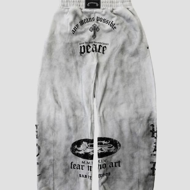 배드블러드 화이트 워싱 조거 