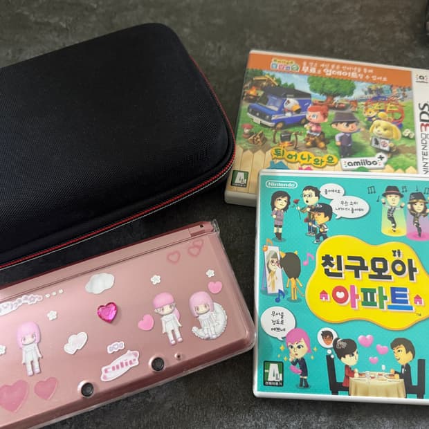 닌텐도 3DS 핑크 + 친모아 + 튀동숲