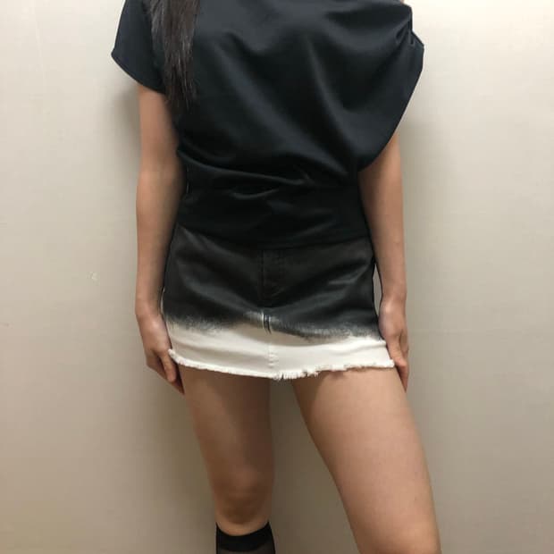 빈티지 그라데이션 코팅 미니 스커트
