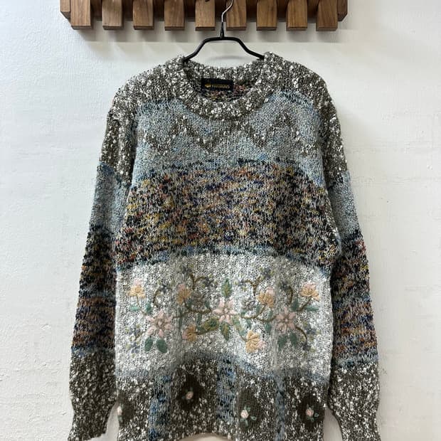 일본빈티지 보카시플라워니트