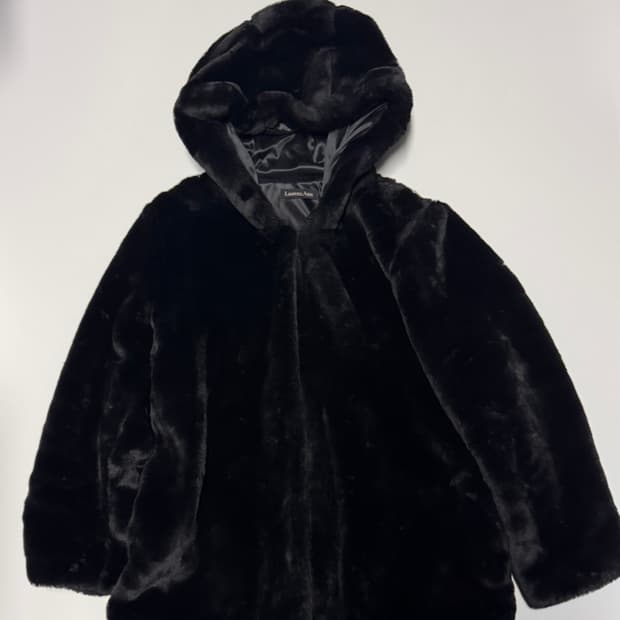 여성 빈티지 로렌즈앤 페이크 퍼 후드 퍼 자켓 S추천!!
