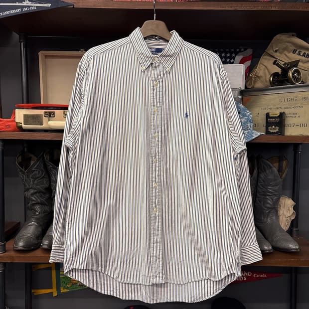 90s 폴로 랄프로렌 멀티컬러 스트라이프 옥스포드 셔츠 N1101