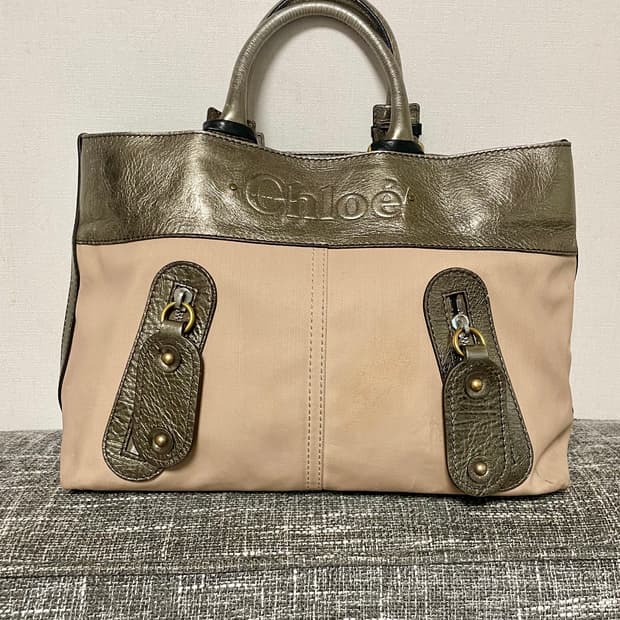끌로에 토트백 베이지+금색 정품