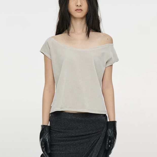 CERRIC VELVET RAGLAN TOP LIGHT GRAY OS