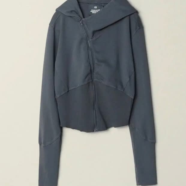 누마레ee 차콜 커브드 후드집업