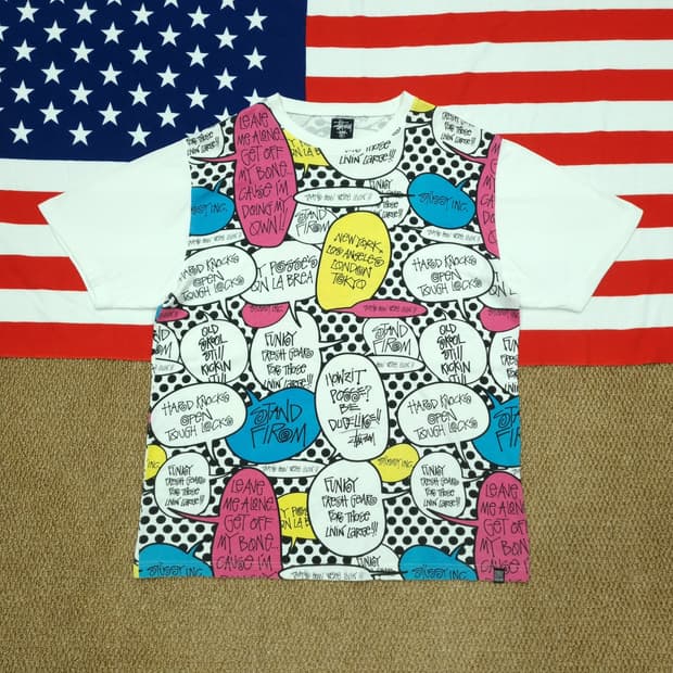 00's Stussy 스피치 버블 프린팅 티셔츠 스투시