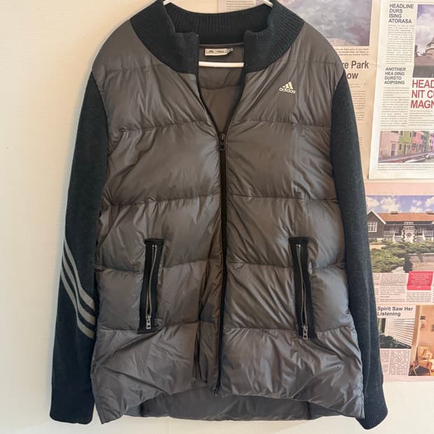 아디다스 패딩 조끼 니트 집업