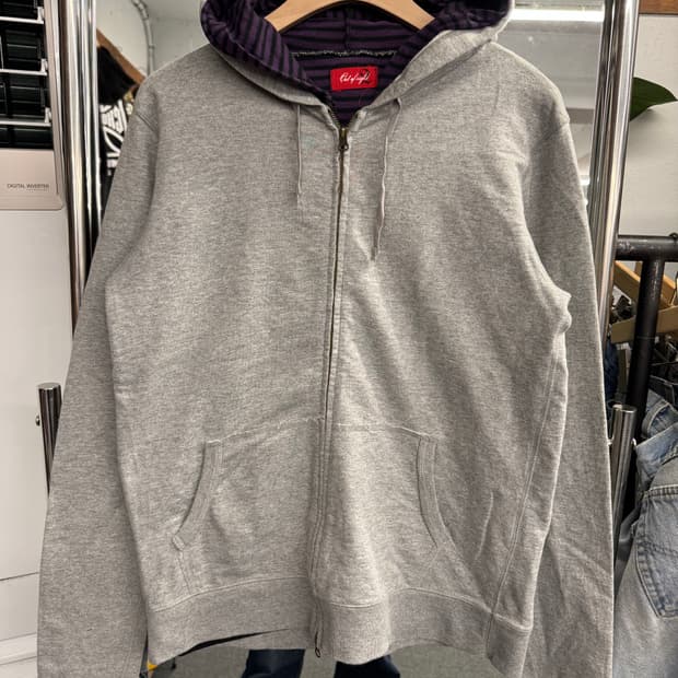 japanese vintage 스트라이프 레이어드 투웨이 후드 집업