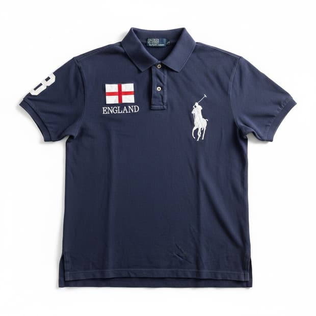 폴로 랄프로렌 잉글랜드 빅포니 반팔 카라티 네이비 L