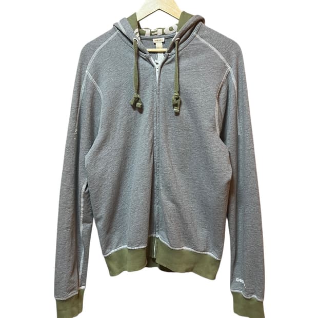 Diesel Contrast Trim Zip-Up Hoodie