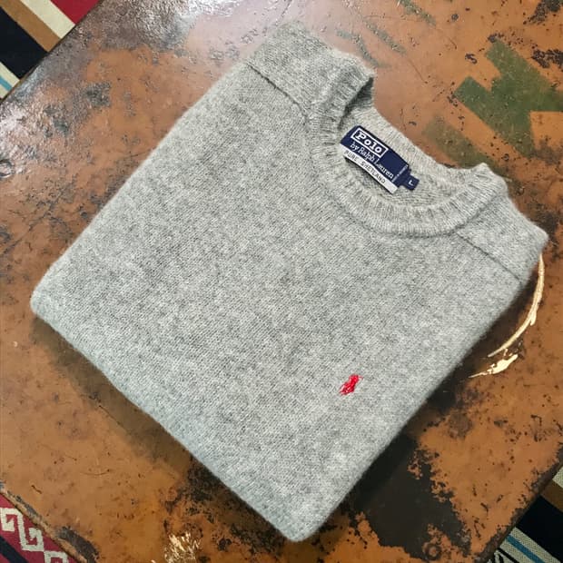 폴로랄프로렌 셰틀랜드 울 그레이 니트 남성 102 105 여성 프리사이즈