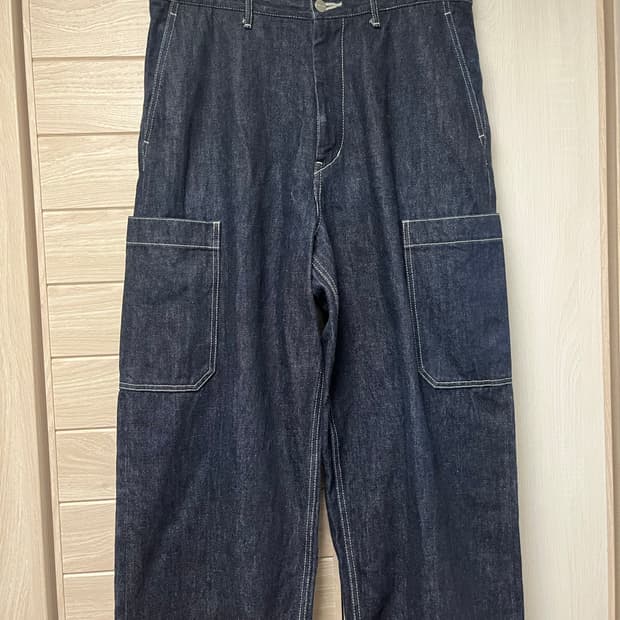 [1] 그라프페이퍼 와이드 카고 데님 팬츠 인디고