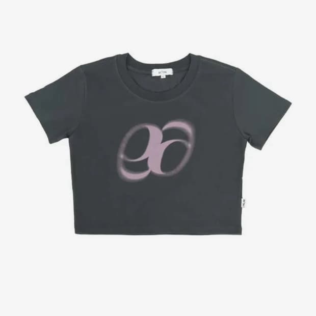 [S] 애즈온 HOLIDAY CROPPED T-SHIRT CHARCOAL